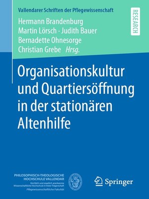 cover image of Organisationskultur und Quartiersöffnung in der stationären Altenhilfe